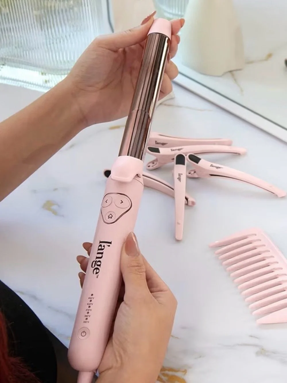 NIB L'ANGE HAIR Le Pirouette 32MM Titanium Rotating Curling Iron